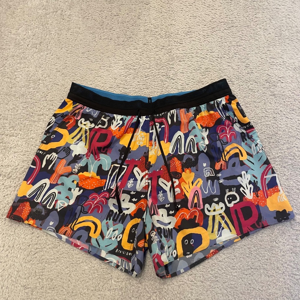 Janji AFO Middle 5" Shorts Mens Large Mt Merapi Promise Brief Lined Zip Pocket